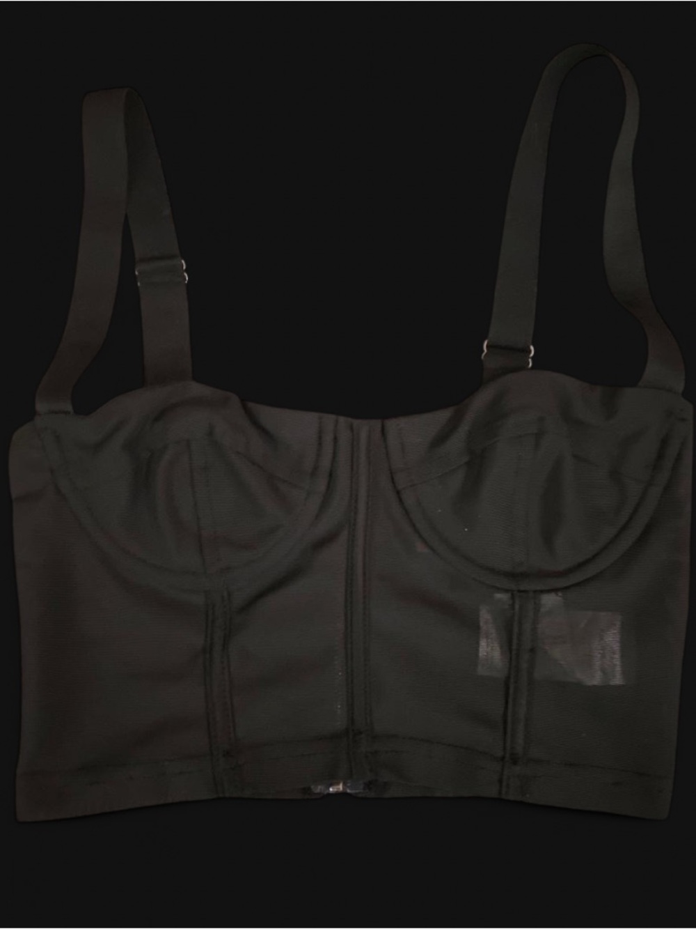 Edikted Black Longline Bustier Crop Top